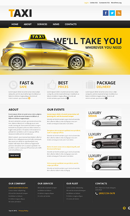 Taxi Service WordPress ThemeTaxi Service WordPress Theme