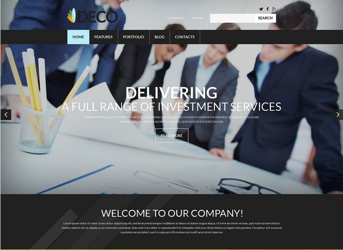 Investment Company WordPress Site