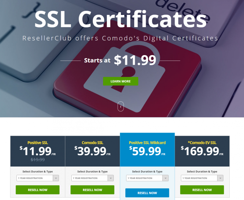 ResellerClub Discount Code - SSL Security Certificate