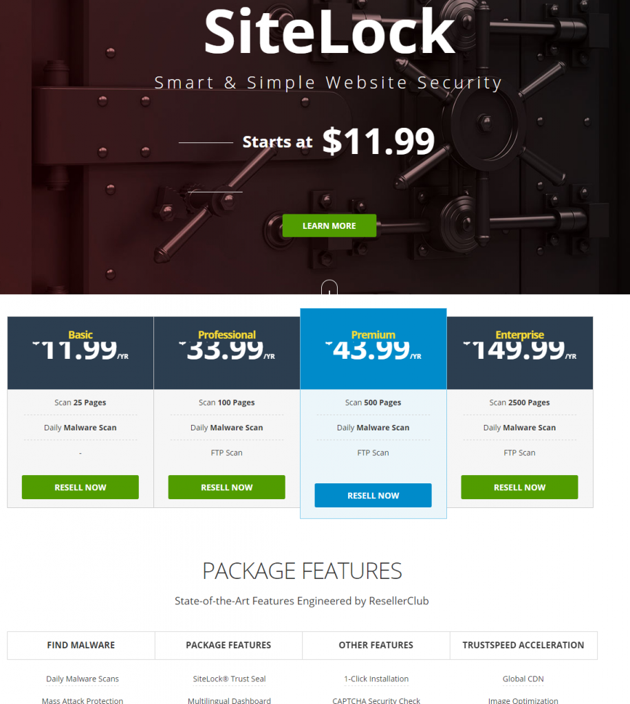 ResellerClub SiteLock Smart Simple Website Security