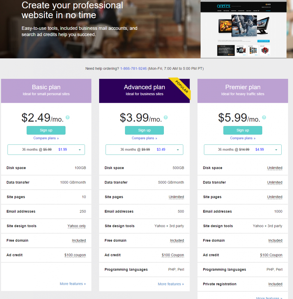 Yahoo Small Business Web Hosting Promo code