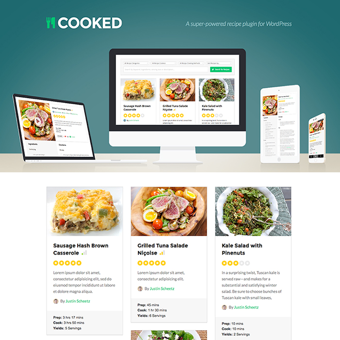 Cooked wordpress plugin