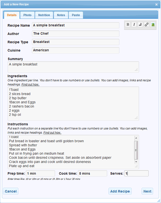 easy recipe wordpress plugin