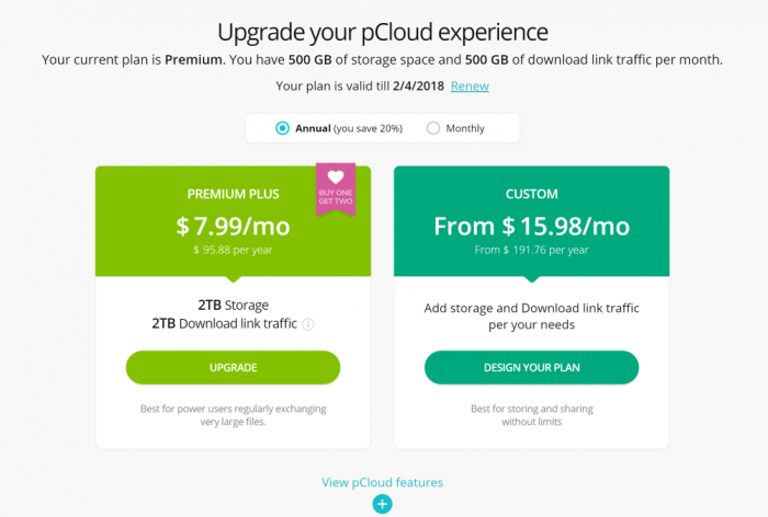 pCloud Pricing Cloud Storage Pricing Cost Cloud Storage Plans