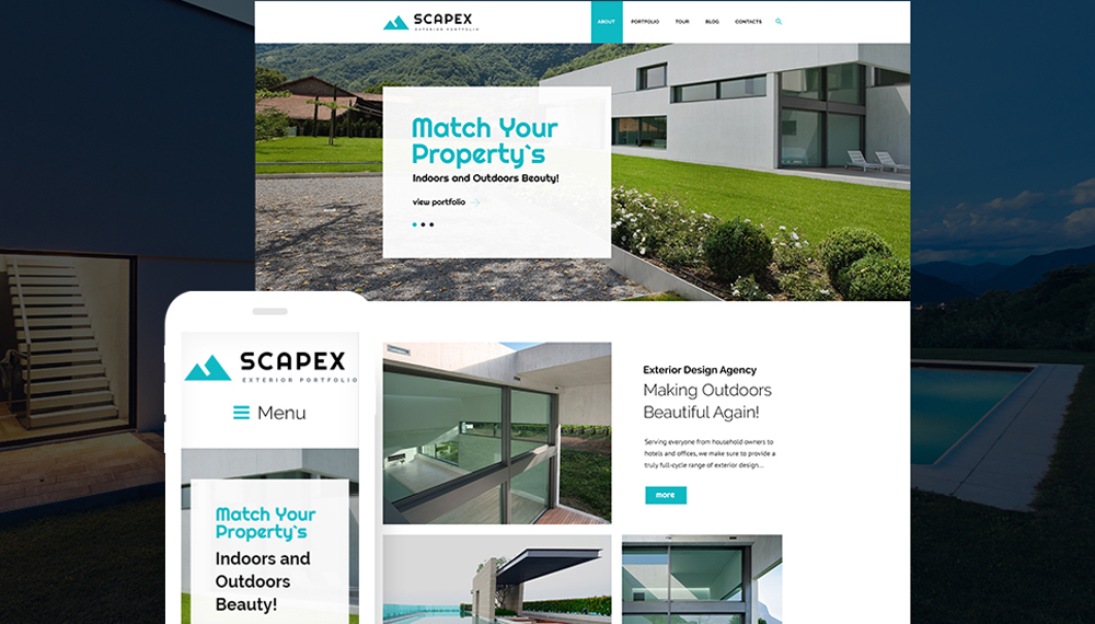  Create a Stunning Image of Your Designer Services with Scapex – Exterior Designer Portfolio WordPress Theme