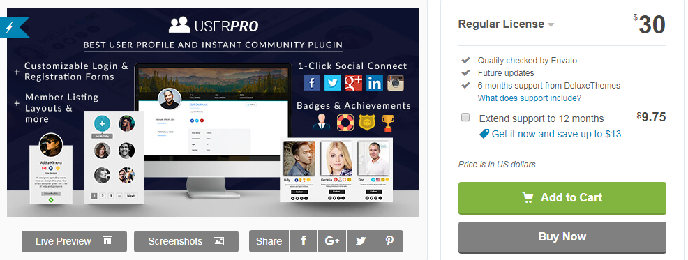 UserPro Premium Social Login Plugin 