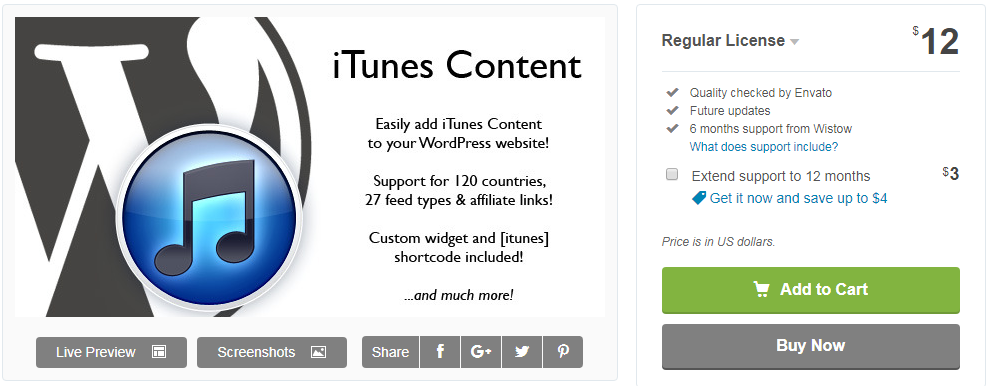 iTunes Content Plugin