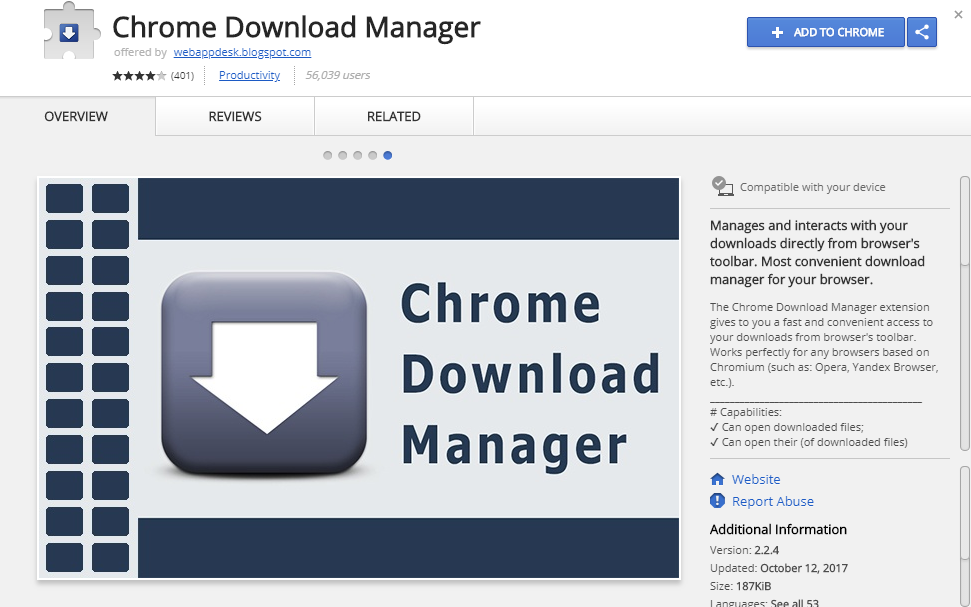 Chrome Download Manager Extension