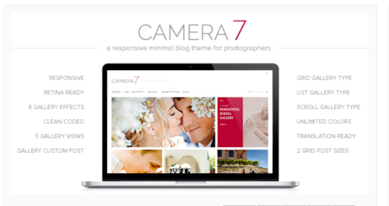 Camera 7- Photography WordPress Themes