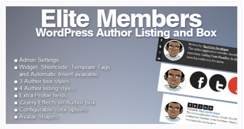 Elite Members - WordPress Author Bio Plugins
