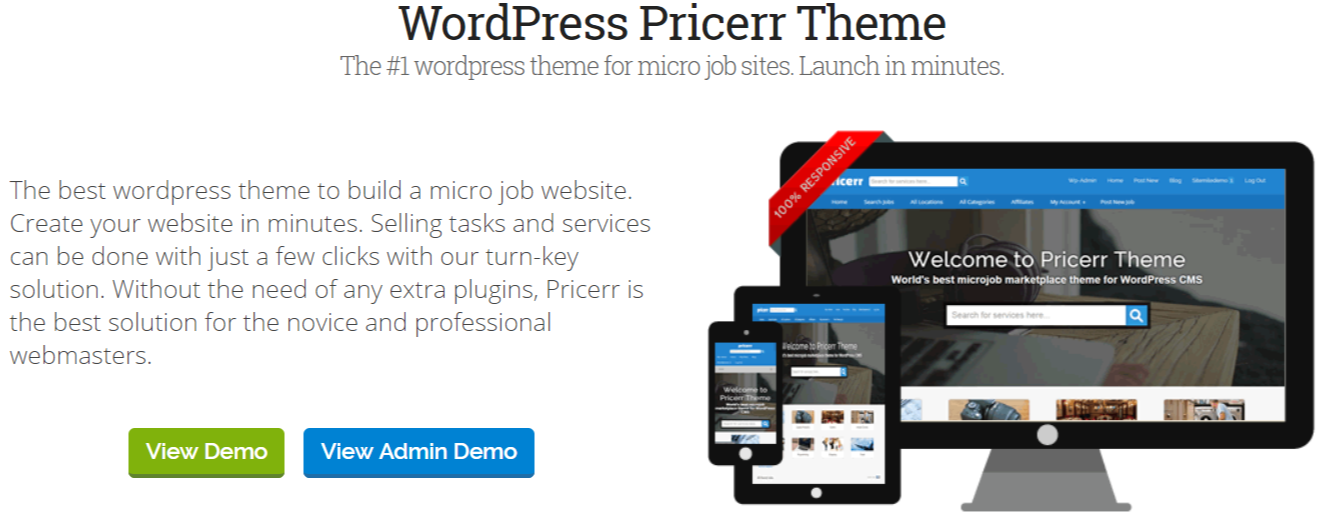 Marketplace WordPress Themes - Pricerr Theme