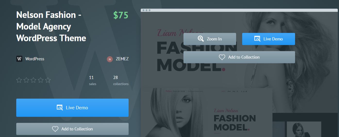 Nelson Fashion Model Agency - Fashion WordPress Themes