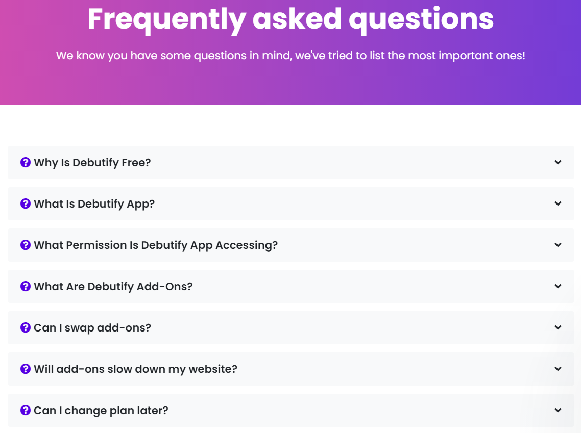 Debutify-FAQs