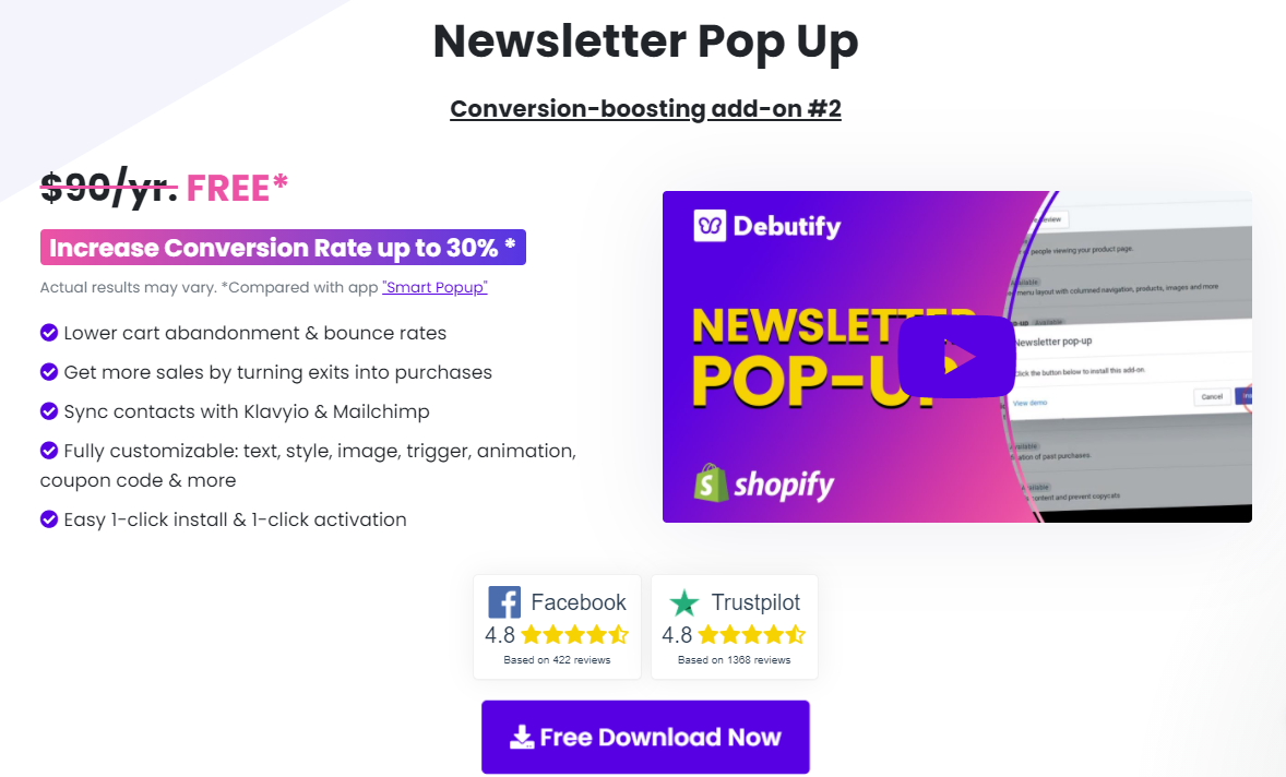 Debutify-Newsletter Popup