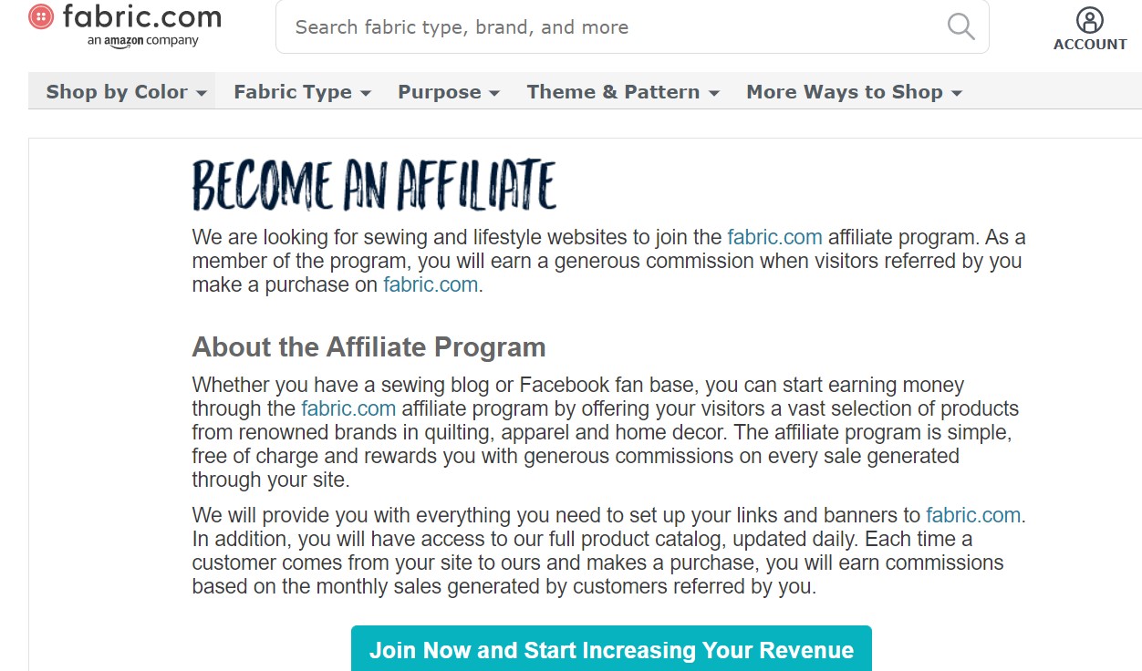 Fabric.com Affiliate Program