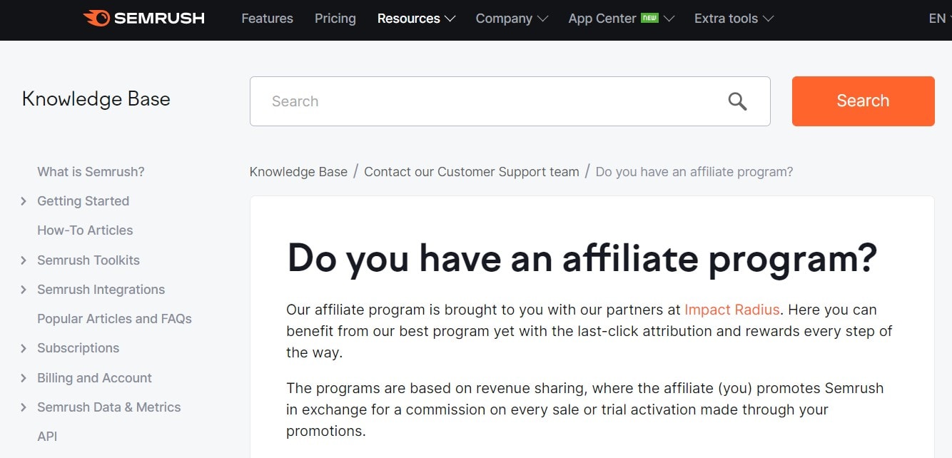 SEMRush affiliate program