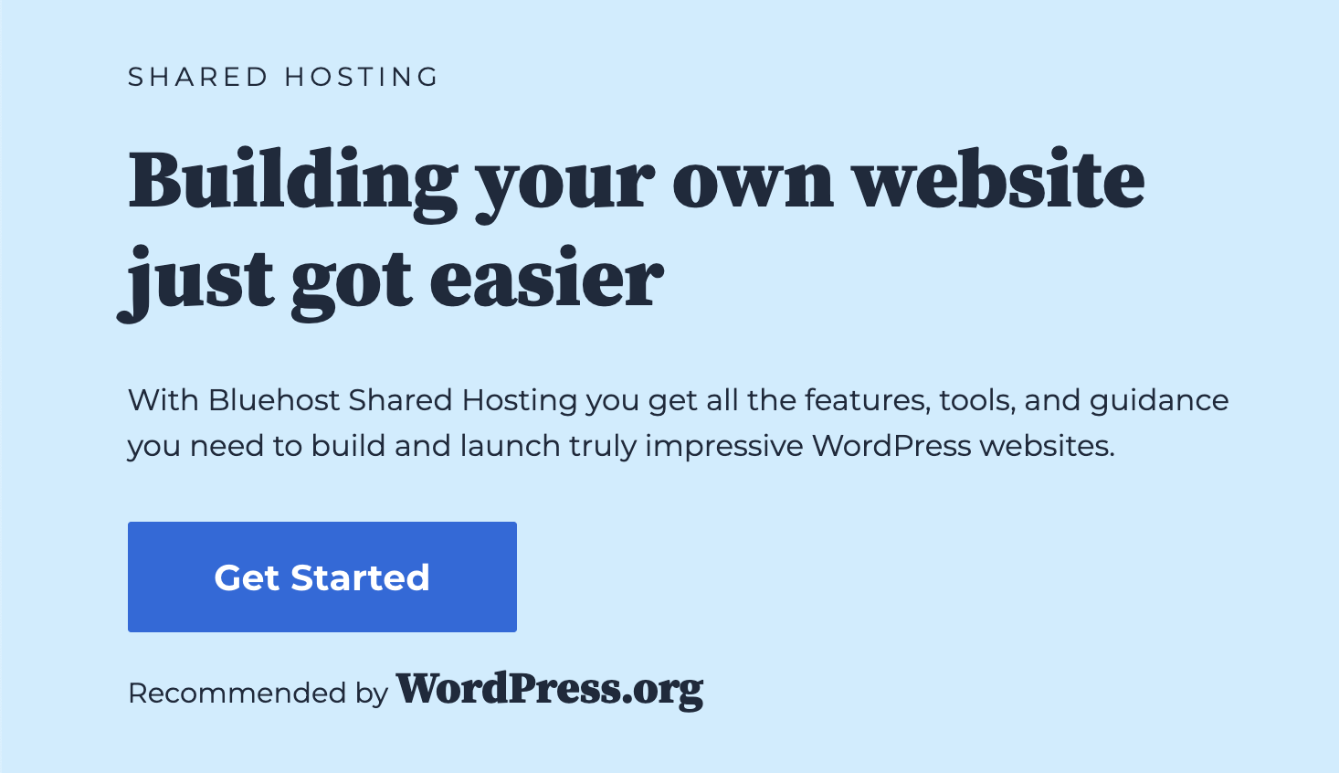 Bluehost shared hosting