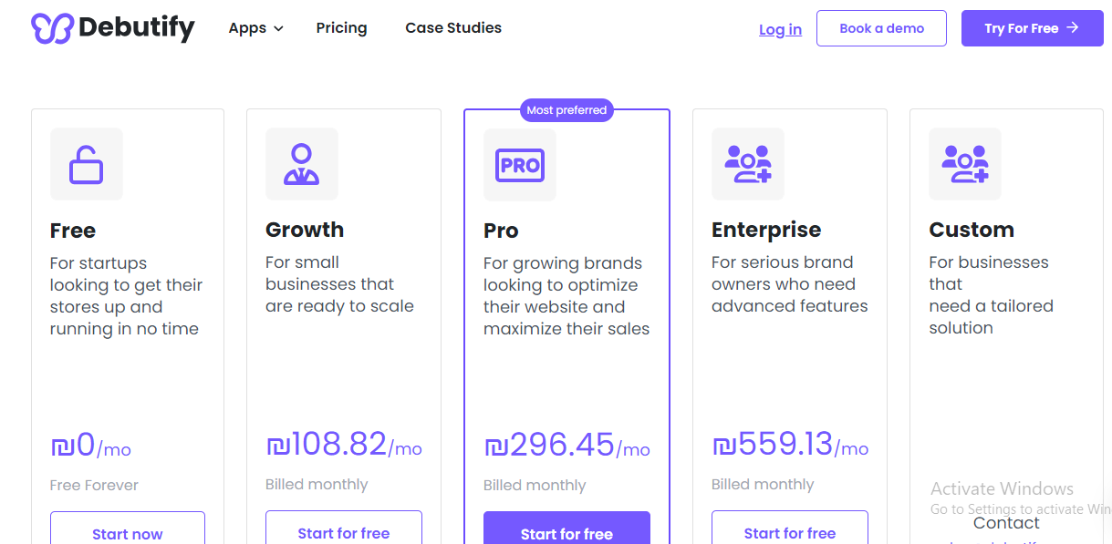 Debutify pricing