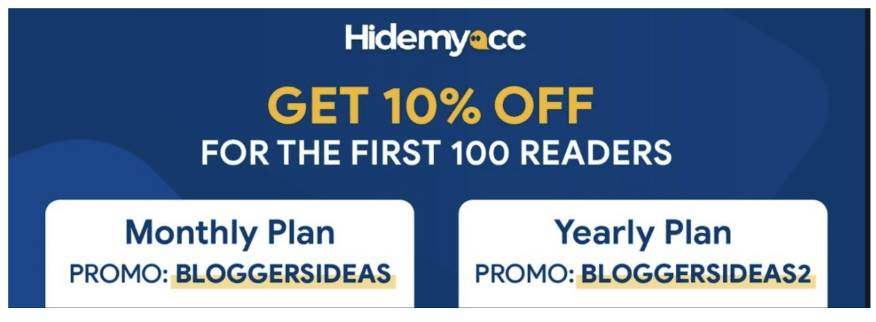 Hidemyacc discount code