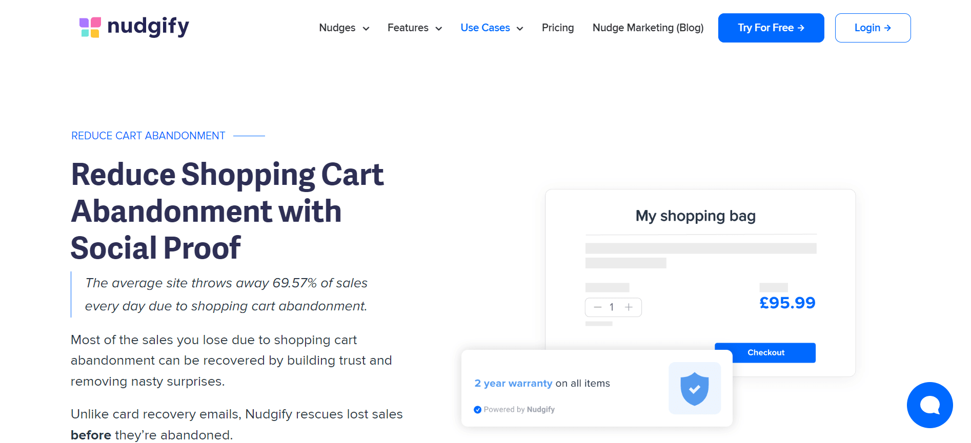 Reduce Cart Abandonment: nudgify review