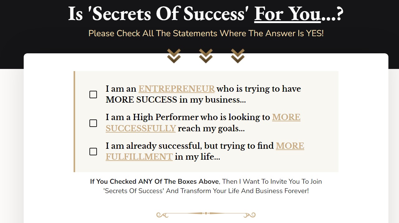 Secrets of Success Membership