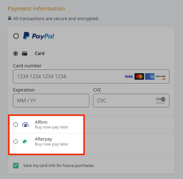techable Afterpay with paypal
