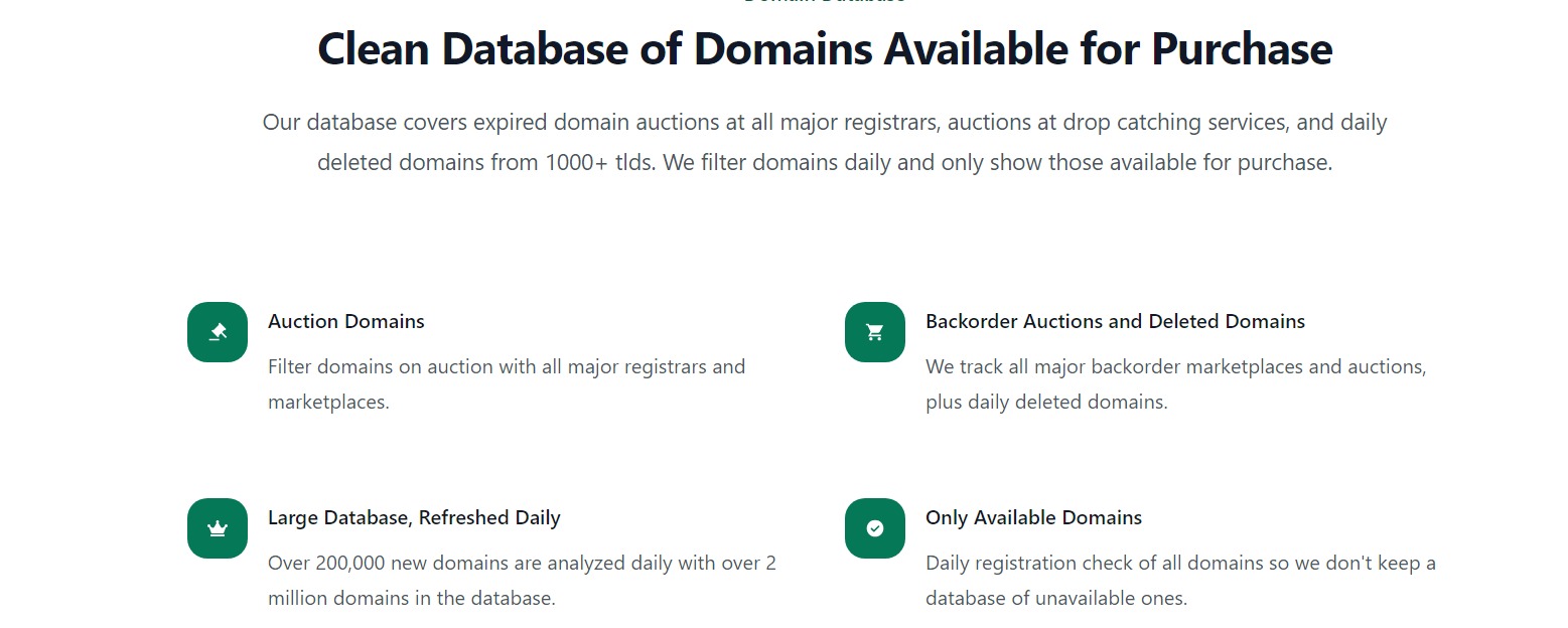 Database of Domains