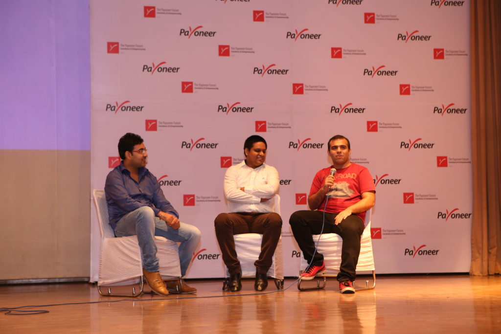 Danish Wadhwa, Siddharth Bhagga , Vipul Taneja at payoneer forum delhi India