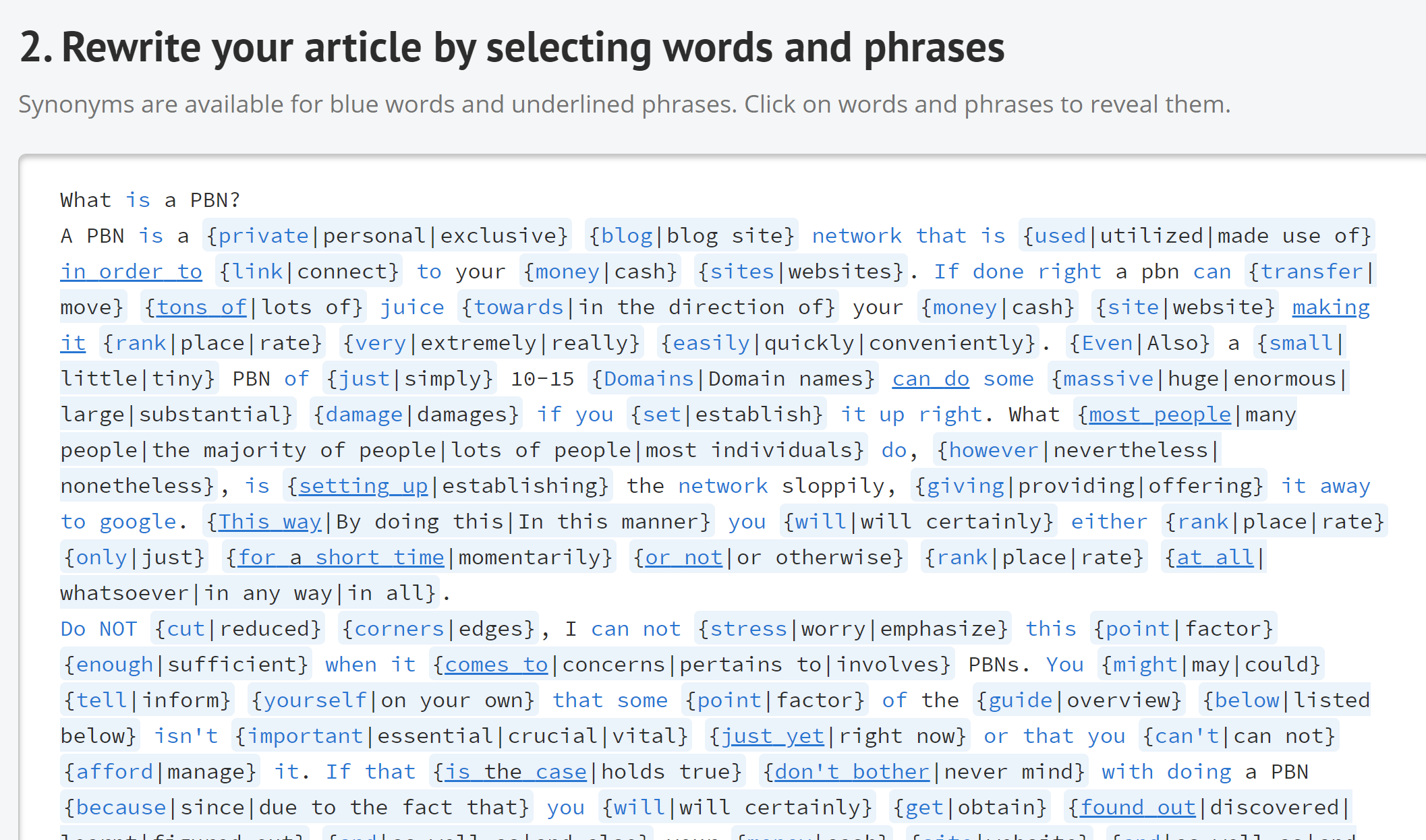 Spin Rewriting features