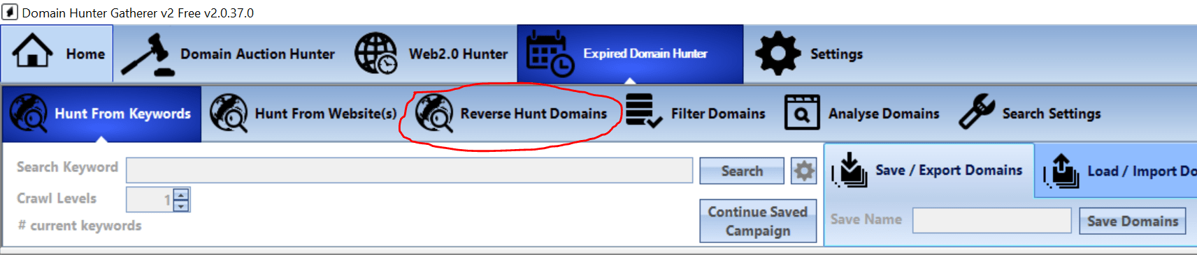 Reverse hunting domains