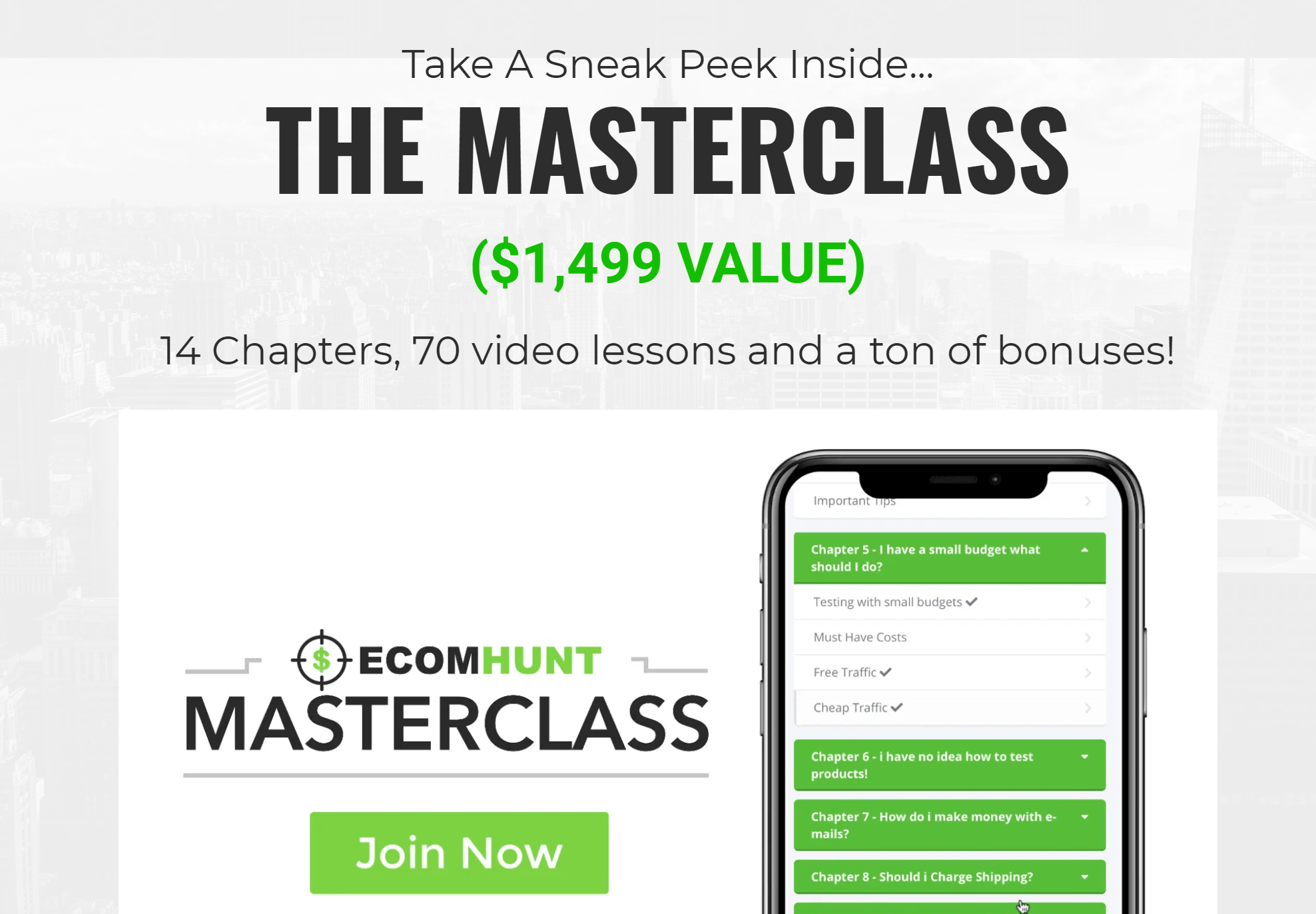 Ecomhunt masterclass reviews