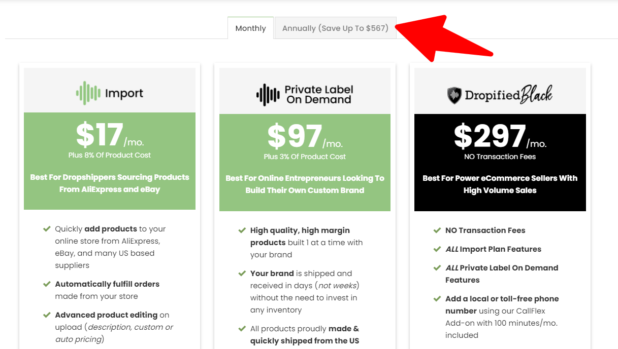 Pricing-Dropified