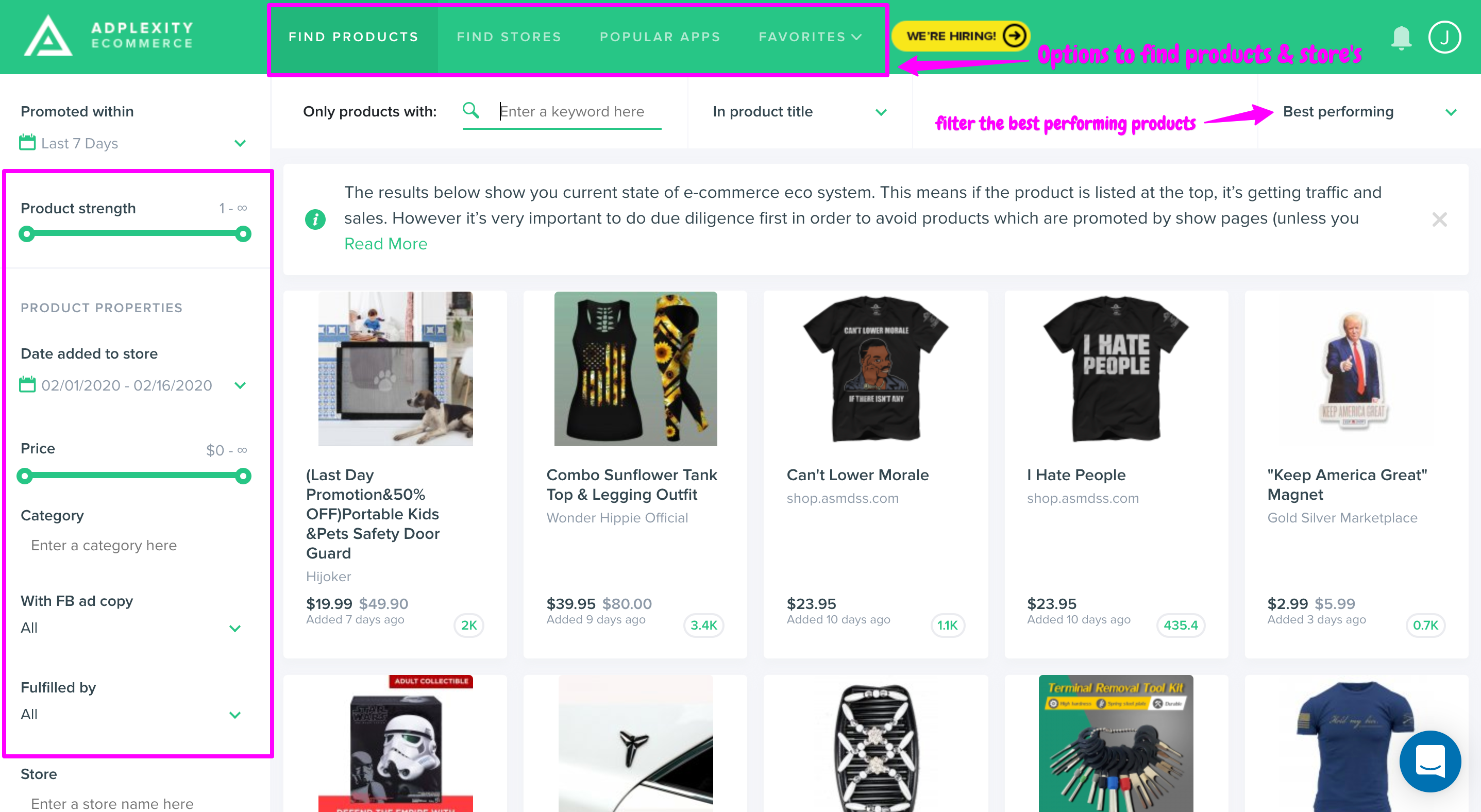 find profitable ecommerce products
