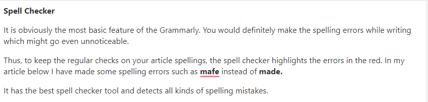 Grammarly spell checker