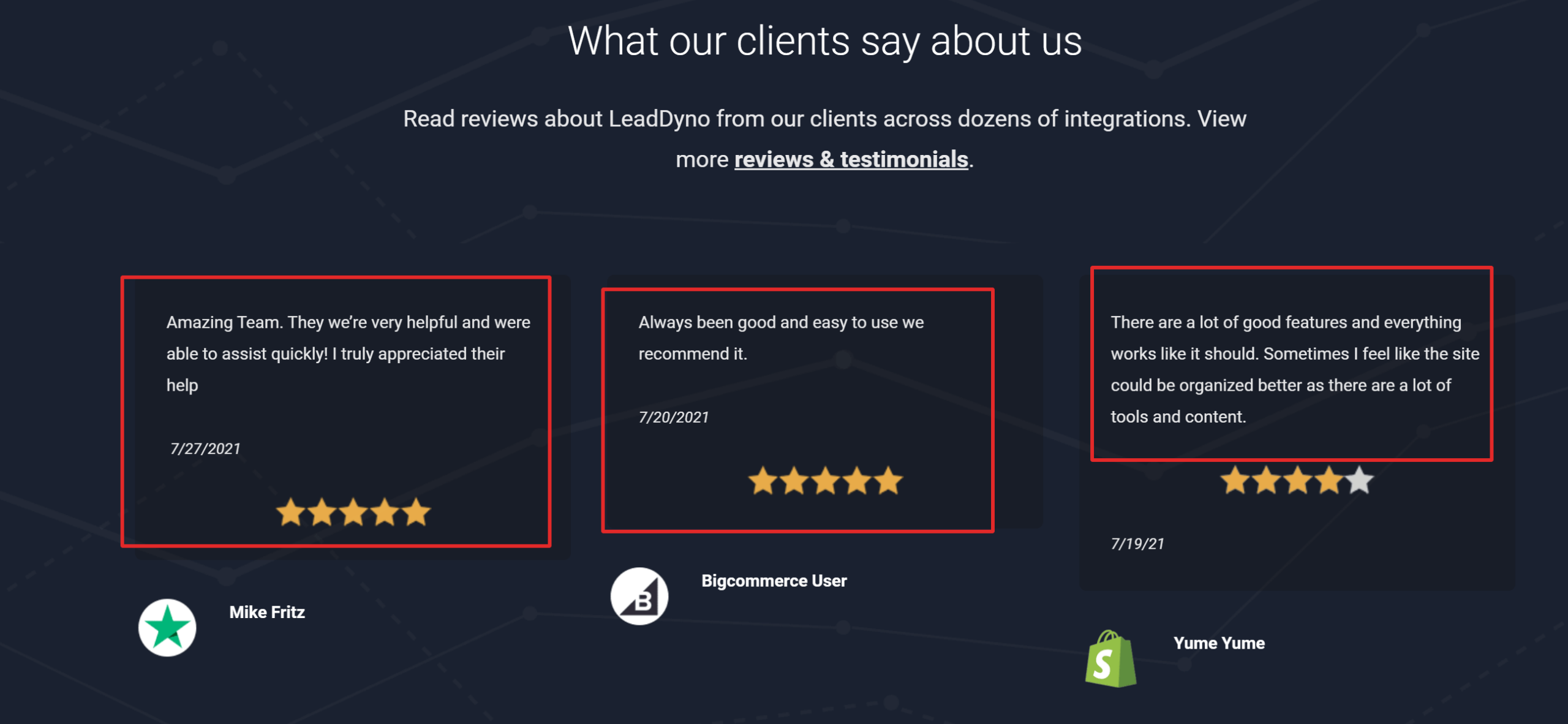 Leaddryno customer reviews