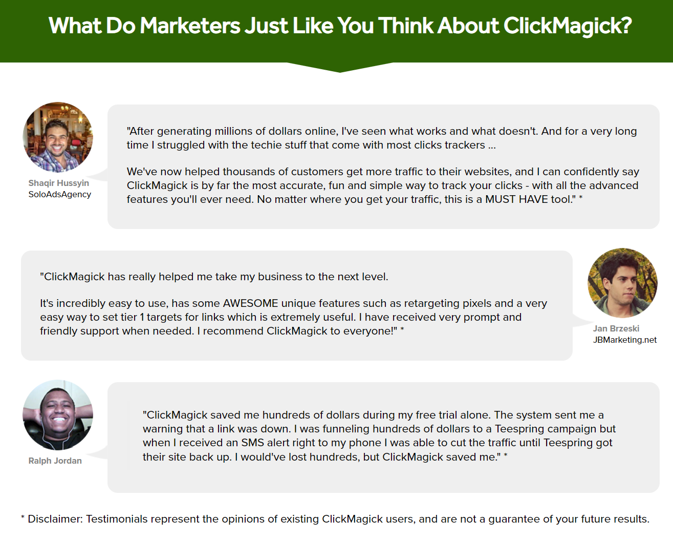 ClickMagick Review- Marketers Testimonials 