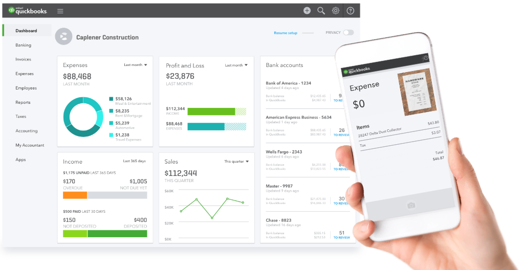 QuickBooks Payments Review- Dashboard