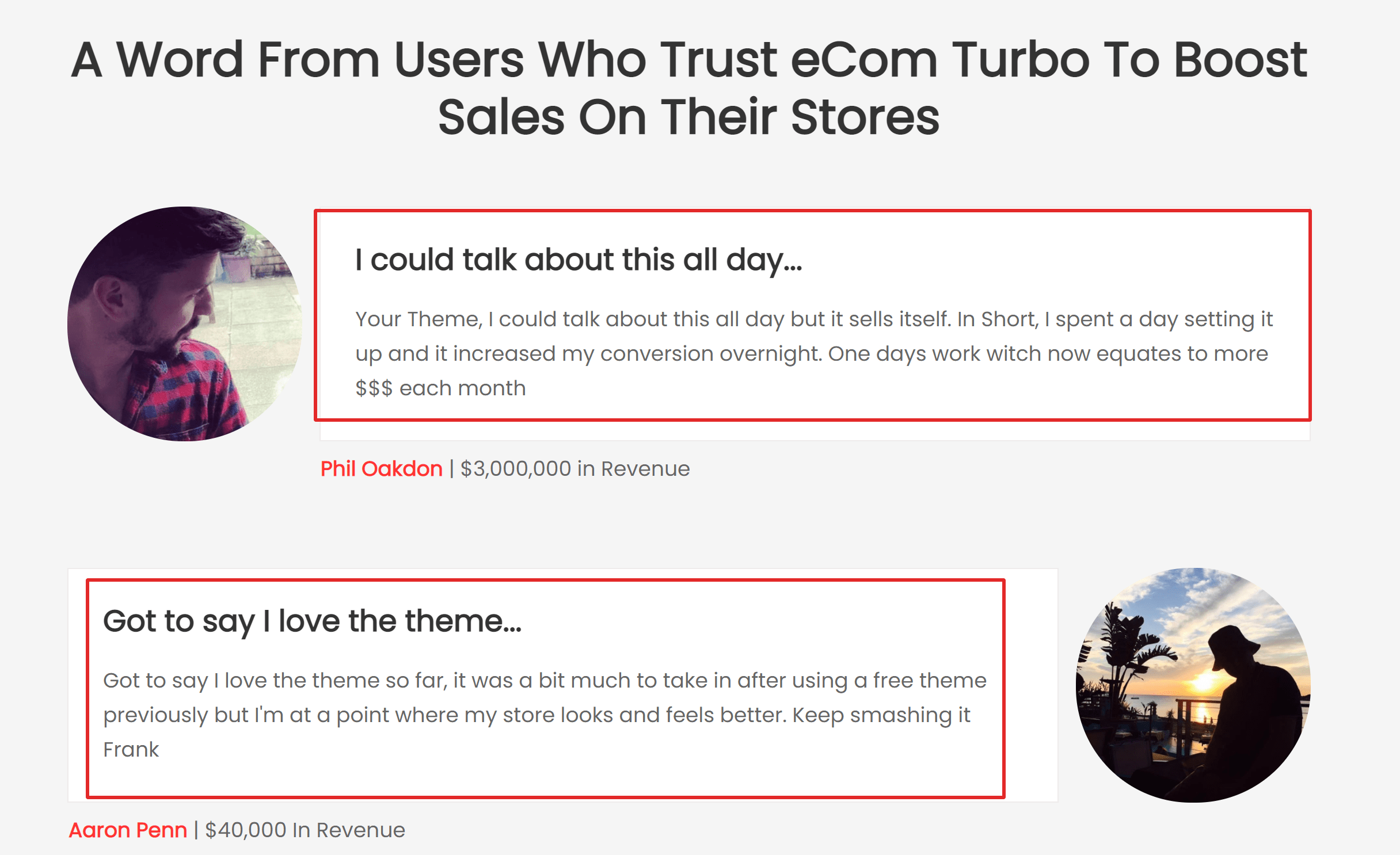 Ecom Turbo Testimonials