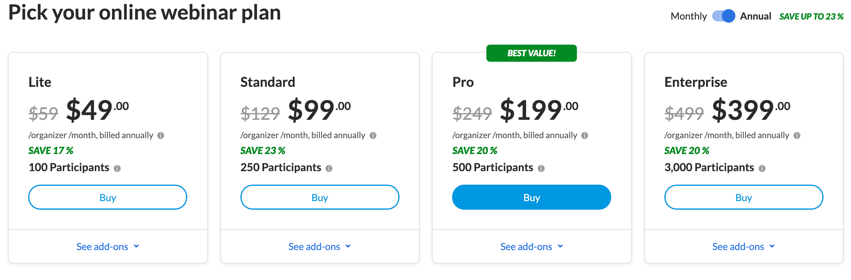GoToWebinar Pricing Plans Discount Offer