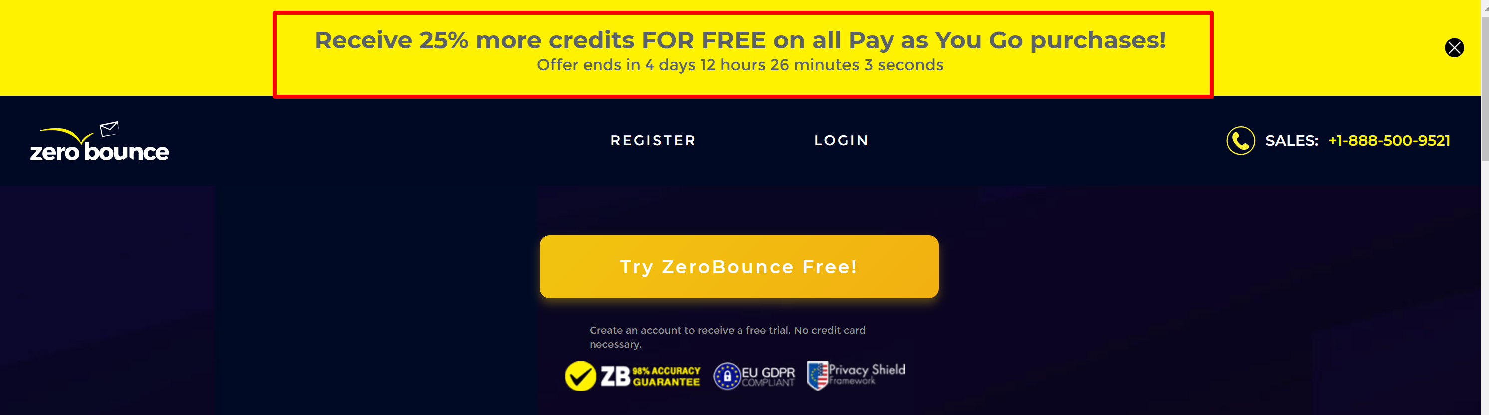 ZeroBounce free credits