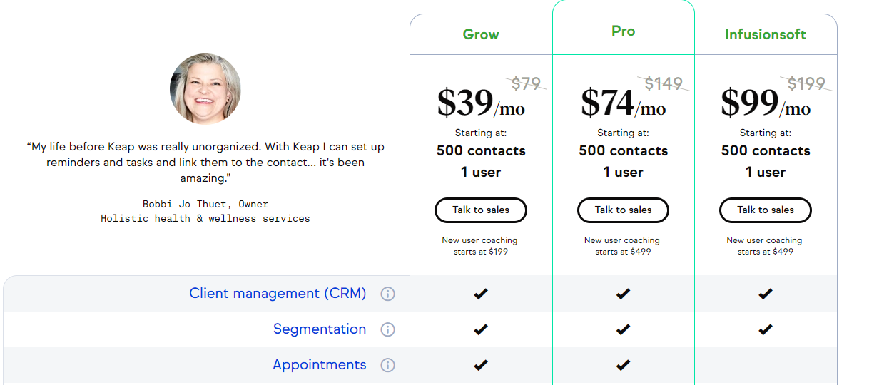 Infusionsoft pricing plans