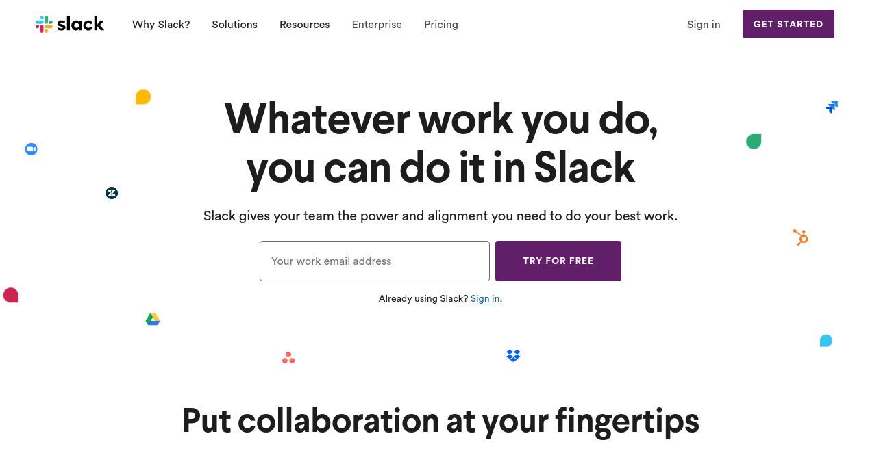 slack for startups