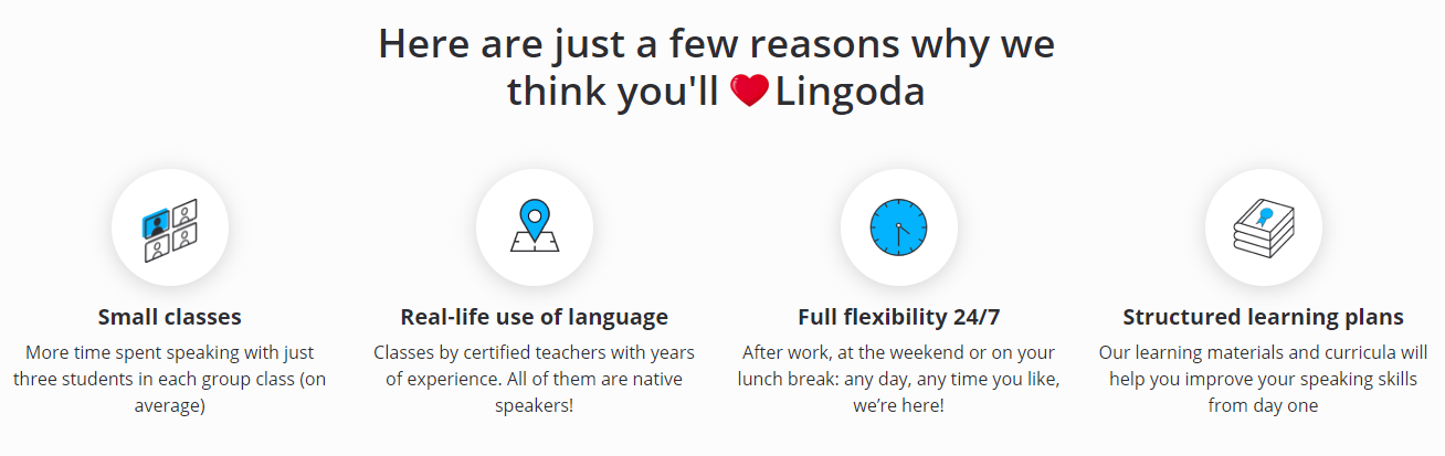 Lingoda Review - Features