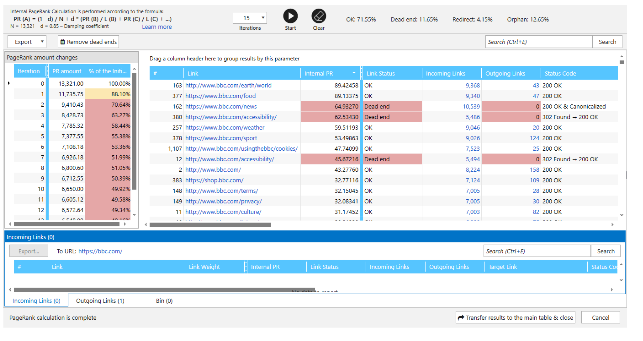 Netpeak Spider Review– Internal Pagerank