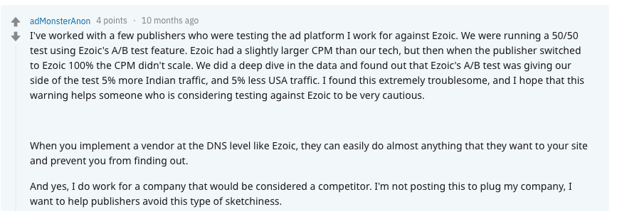 Ezoic Reddit Review