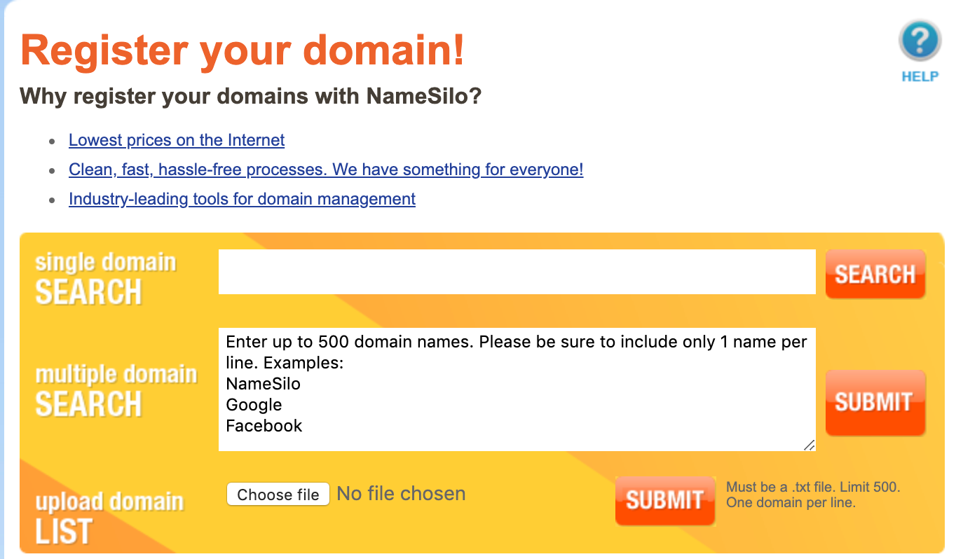 Cheap Domain Registration With NameSilo