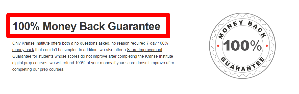 kranse Institute Review - Guarantee