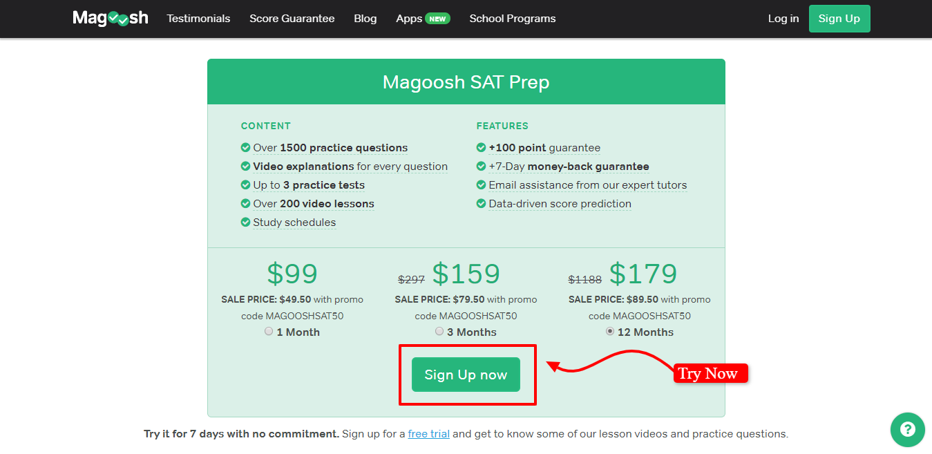Magoosh SAT Review - Magoosh SAT Plans Pricing