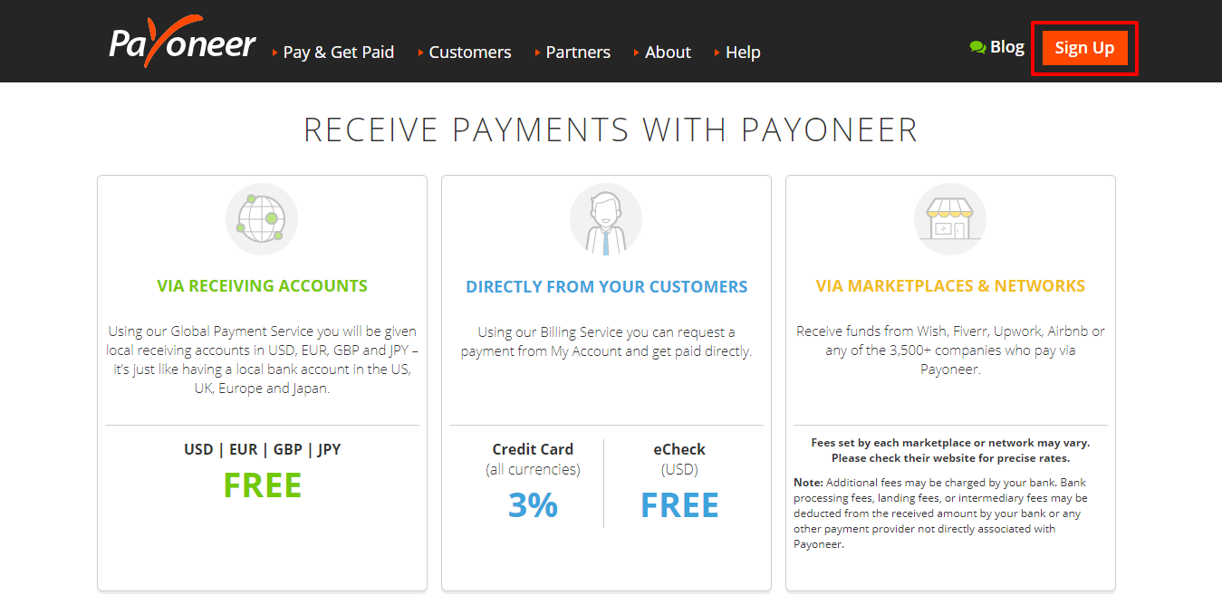 Payoneer Vs TransferWise - Payoneer Fees