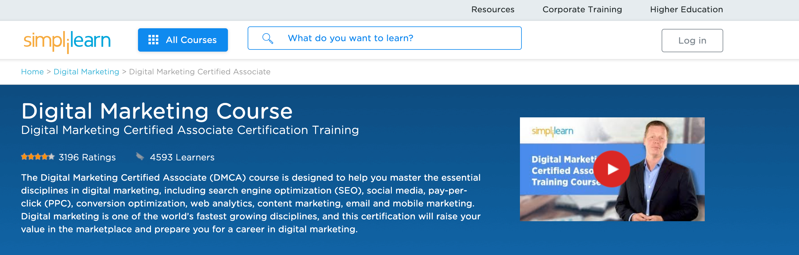 Simplilearn Digital Marketing Course- 